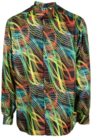 FERRARI Abstract-pattern silk shirt