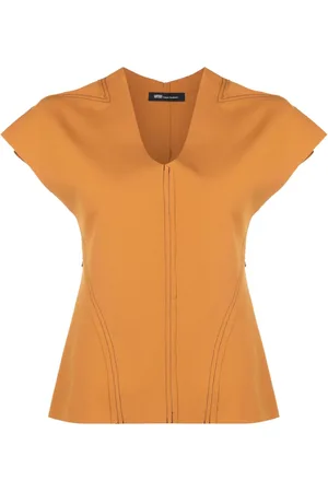 Uma Raquel Davidowicz Contrast-stitching V-neck top