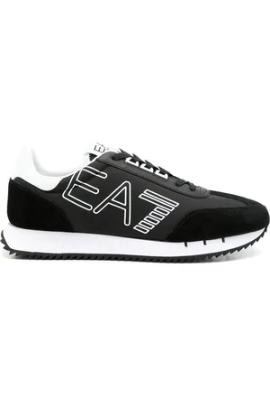 EA7 Logo-print panelled sneakers