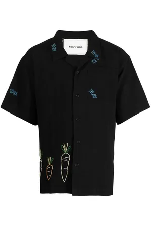 Story Embroidered-motif cotton-linen blend shirt