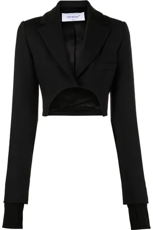 OFF-WHITE High-low cropped blazer