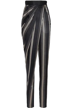 Balmain Asymmetric draped silk trousers