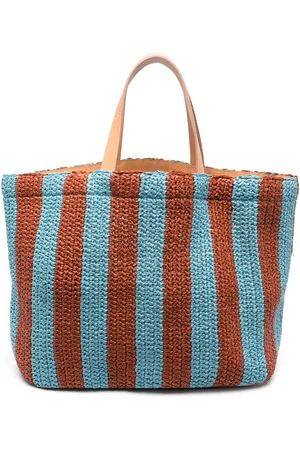 La DoubleJ Riviera striped raffia tote bag