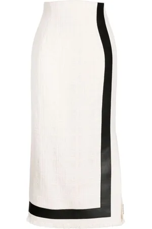MAME KUROGOUCHI High-waisted striped tweed skirt