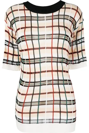 Jean Paul Gaultier 2000s check-pattern knitted top
