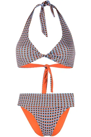 FISICO Geometric-pattern reversible bikini set