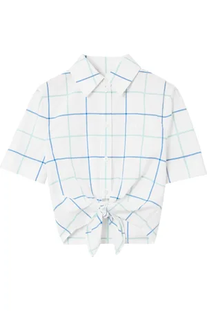 Burberry Checked cropped cotton shirt