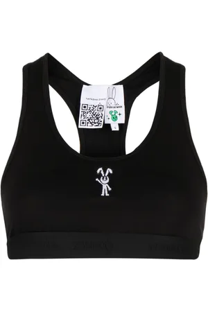 Natasha Zinko Embroidered-logo sports bra