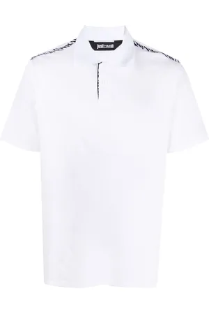 Roberto Cavalli Animal-print piqué polo shirt