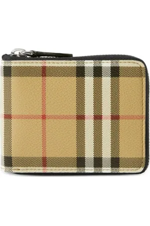 Burberry Check-print all-around zip wallet