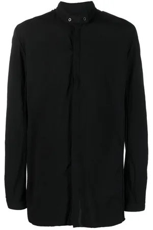 11 BY BORIS BIDJAN SABERI Stand-up-collar long-sleeve cotton shirt