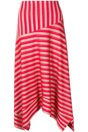Alcaçuz Ženy Midi - Striped asymmetrical midi skirt