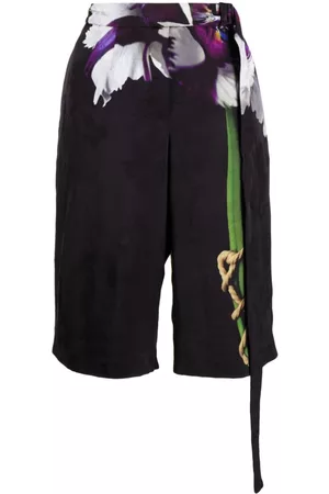 Jason Wu Ženy Bermudy - Tie-detailed printed bermuda shorts