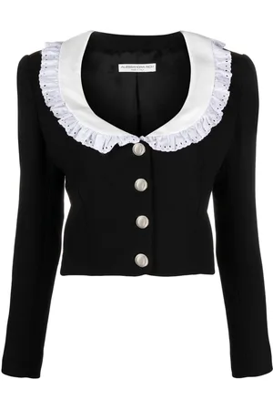 Alessandra Rich Ruffle-trimmed wool jacket