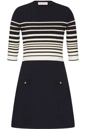 VALENTINO GARAVANI Striped lurex minidress