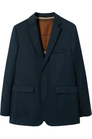 Burberry Notched-collar cotton tailored blazer