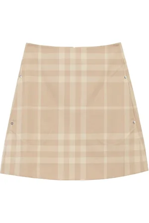 Burberry Check-print A-line cotton skirt