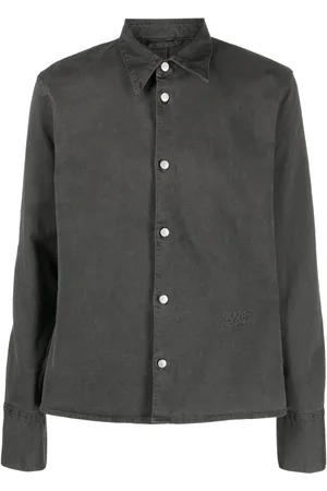 Maison Margiela Logo-embroidered long-sleeve shirt