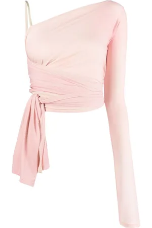 Maison Margiela Asymmetric wraparound cropped top