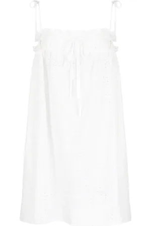Ganni Broderie-anglaise cotton minidress