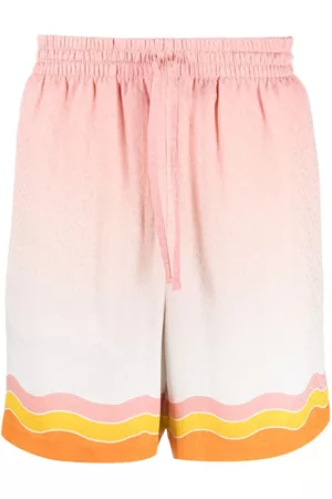 Casablanca Bermudy - Rainbow Monogram silk shorts