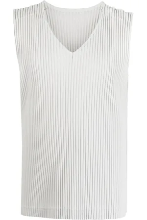 Issey Miyake Plissé V-neck tank top