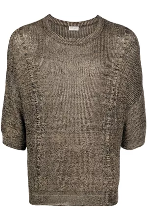 Saint Laurent Muži Mikiny bez kapuce - Half-sleeve knitted top