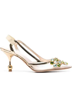 Giambattista Valli 80mm crystal-embellished slingback pumps