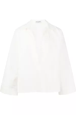 Saint Laurent Muži Košile - V-neck linen shirt