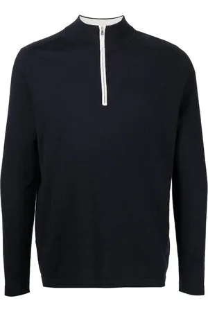 N.PEAL Half-zip cotton-cashmere jumper