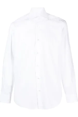 BARBA Spread-collar cotton shirt