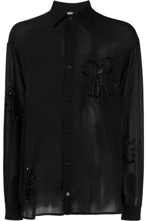 GCDS Bead-embellished silk shirt