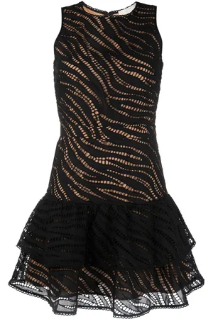 Michael Kors Perforated ruffled sleeveless dress