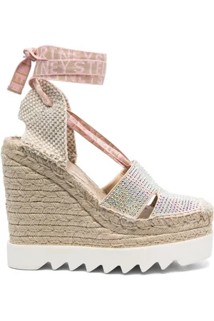 Stella McCartney Gaia crystal-embellished wedge espadrilles
