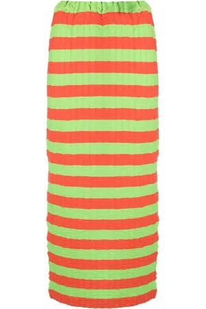 SUNNEI Curled striped midi skirt