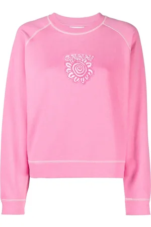 Ganni Logo-print cotton sweatshirt