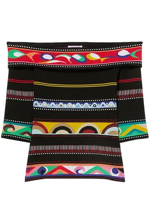 Puccini Abstract-print open-shoulder top