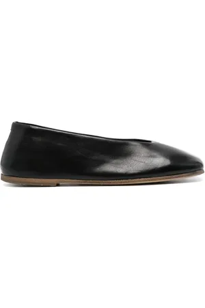 MARSÈLL Square-toe leather ballerina shores