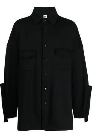 Random Identities Cut out-sleeve cotton shirt