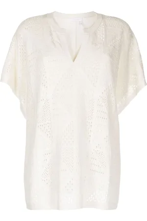 See by Chloé Open-knit split-neck top
