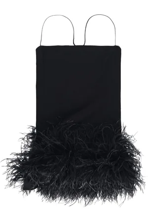 The Attico Fujiko feather-trim minidress