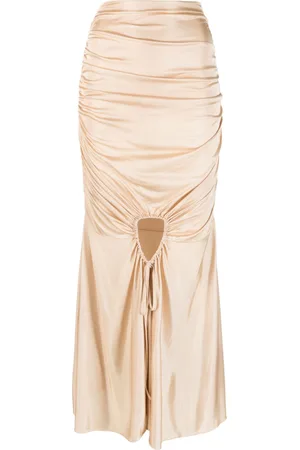 ANDREADAMO Gathered-detail asymmetric-hem skirt