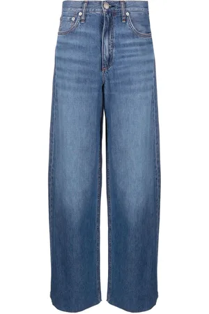 RAG&BONE Washed-denim wide-leg jeans