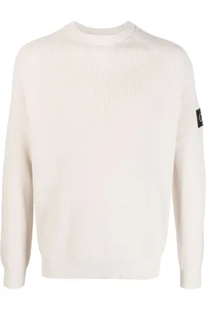 Calvin Klein Logo-patch waffle-knit jumper