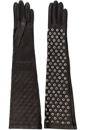 Manokhi Eyelet-detail leather gloves