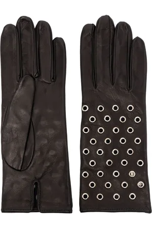 Manokhi Eyelet-detail leather gloves