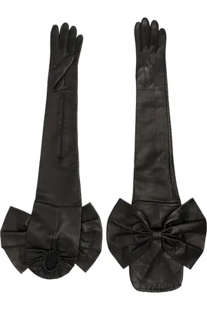 Manokhi Bow-detail leather gloves