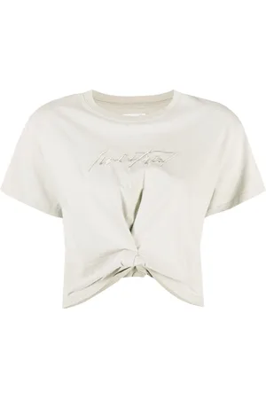 Izzue Embroidered-logo cropped T-shirt