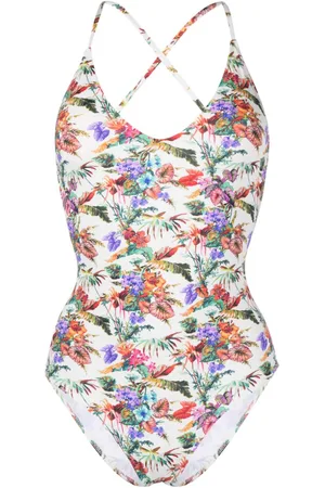 ANJUNA Mara floral-print scoop-neck swimsuit