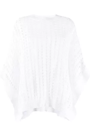 Brunello Cucinelli Ženy Pončové kabáty - Net-knit cotton and linen poncho